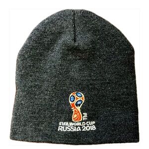FIFA World Cup Russia 2018 lined warm charcoal gray hat skull cap NEW